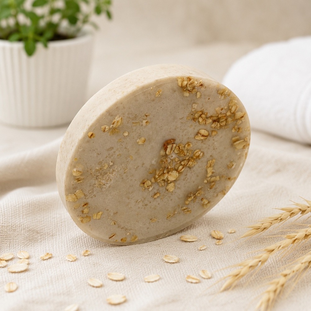 Soap Oatmeal Handmade Soap Bar Goat Milk & Honey 5.4 oz Round